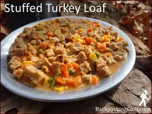 Stuffed turkey loaf served on the trail.