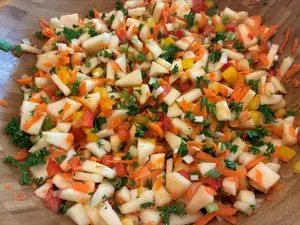 Zesty Apple Bulgur Cold-Soak Salad for Backpacking Lunch.