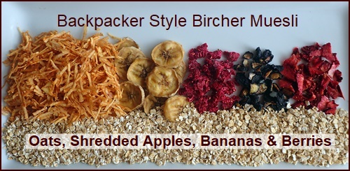 Dehydrated Apples, Bananas, and Berries used in Backpacker Muesli.