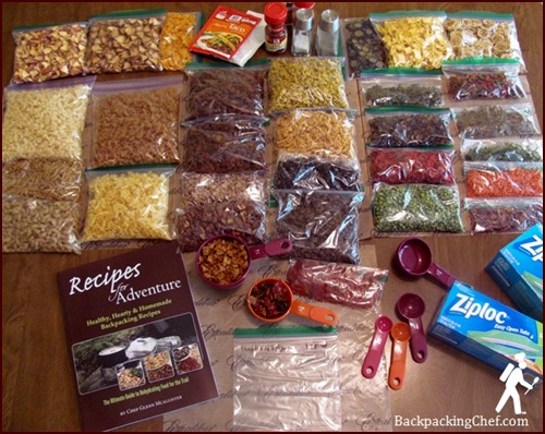 Dried Food Ready to be Assembled into Backpacking Meals.