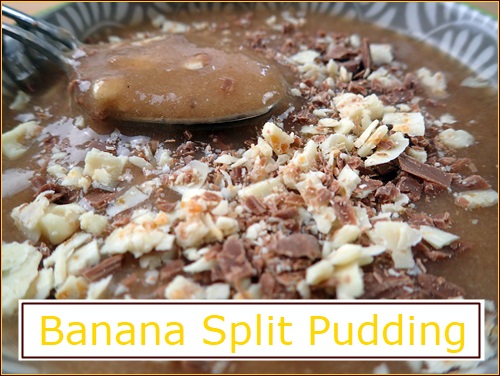 Banana Split Pudding with added chocolate pieces.