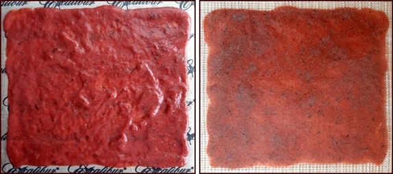 Cooked strawberry-watermelon fruit leather