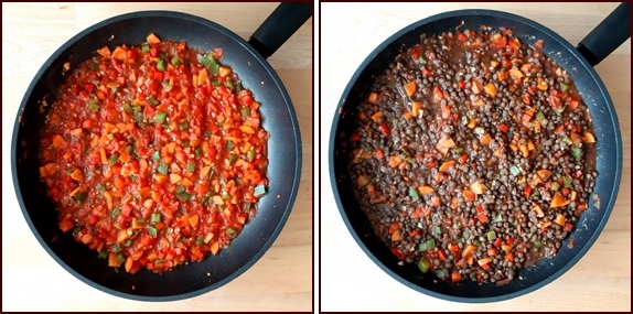 Cooking lentils & vegetables