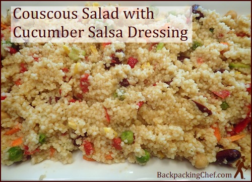 Backpacking Lunch Recipe: Couscous Salad with Cucumber Salsa Dressing