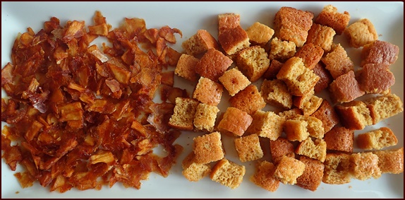 Dehydrated apricots and apples paired with dehydrated pancake bites.