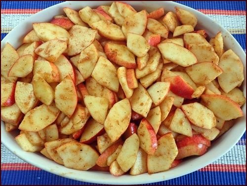 Baking Apples before dehydrating them.