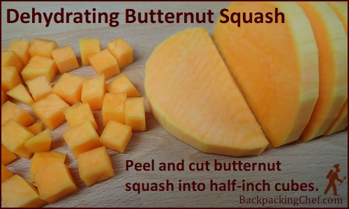 Butternut squash cut into ½-inch slices and cubed.