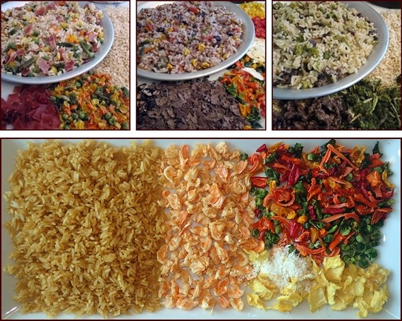 Dehydrating rice to use in backpacking meals.