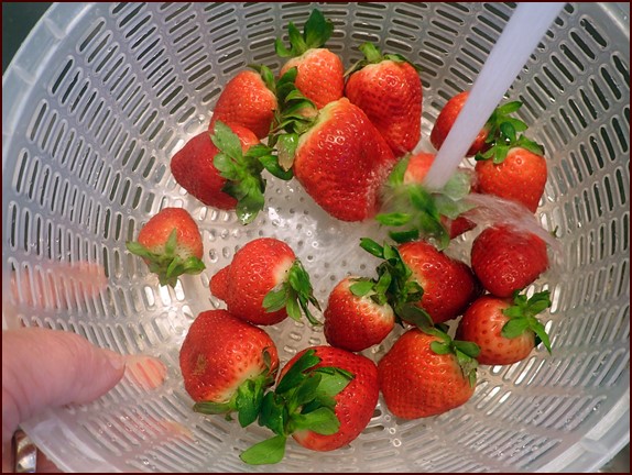 Wash strawberries before dehydrating them.