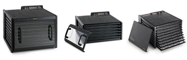 Food dehydrators from Excalibur have clear or solid doors, digital or manual controls, and 9 or 5 trays.