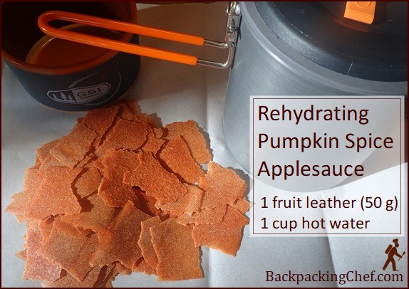 One apple fruit leather torn into pieces.