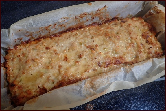 Stuffed turkey loaf after baking.