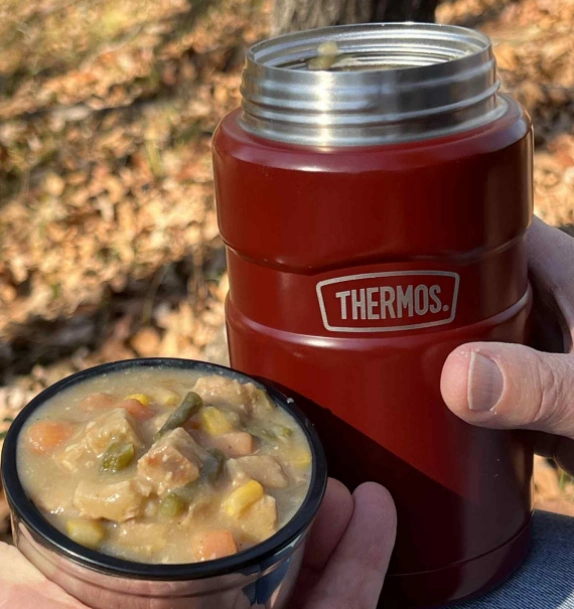 Stuffed Turkey Loaf prepared in Thermos Food Jar.