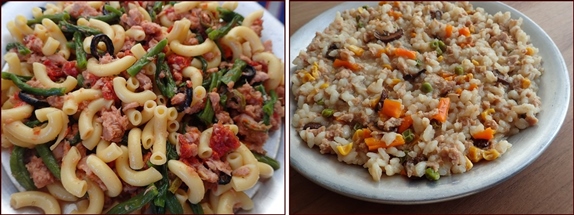Tuna & Pasta San Marzano, and Tuna & Rice with Vegetables.