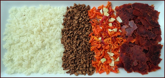 Ingredients for Unstuffed Peppers with TVP.