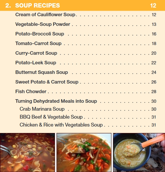 Soup recipes featured in Recipes for Adventure II.