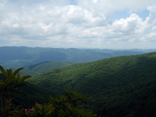 Appalachian Trail view from the ridge over mountains without end.