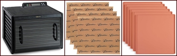 Accessories for dehydrating apple fruit leather.