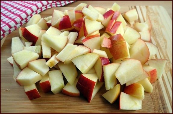 Dice apples and blend into applesauce.