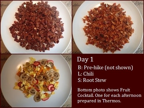 Backpacking Meals: Chili, Root Bark Stew.