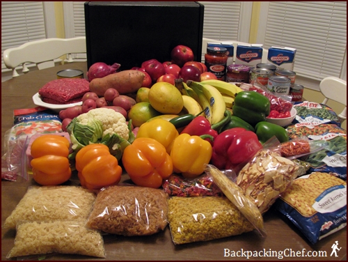 Food purchased for 8-day Backpacking Menu.