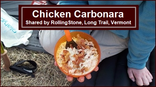 Backpacking Recipe: Chicken Carbonara