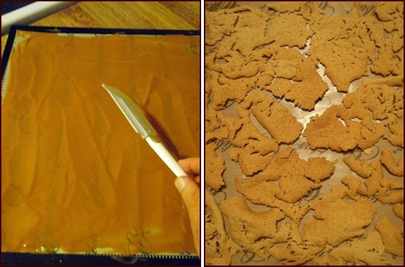 Baked Bean Bark before and after.