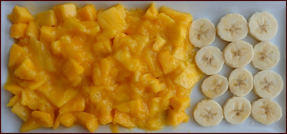 Banana-Mango Fruit Leather Ingredients.