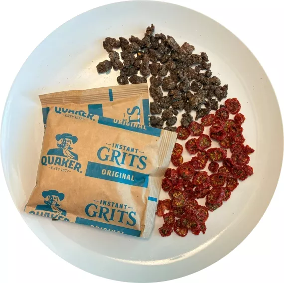 Ingredients for Grits with Ground Beef & Tomatoes. Ingredients for Grits with Ground Beef & Tomatoes.