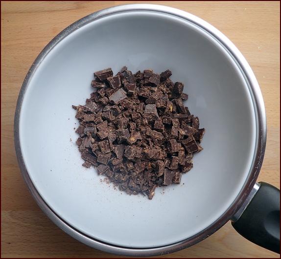 Chocolate before melting. Chocolate before melting.