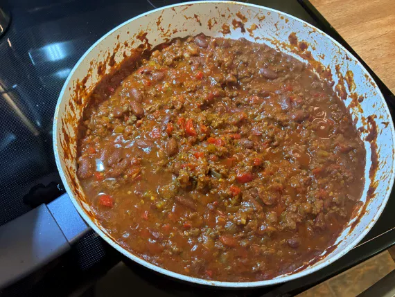 Cloudland Canyon Chili with tomato ingredients added. Cloudland Canyon Chili with tomato ingredients added.