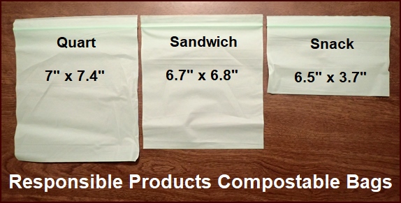 Compostable bag sizes.