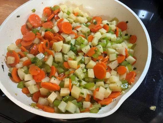 Step Three: Add potatoes.