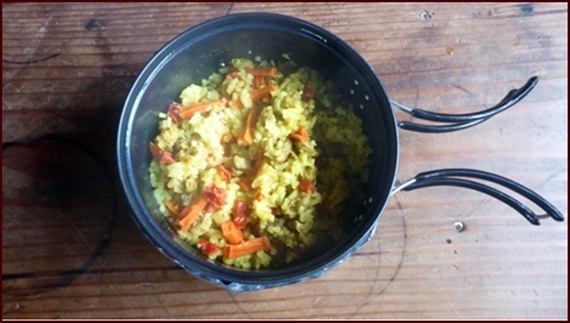 Backpacking Chicken & Rice Recipe: Curry Chicken & Rice.