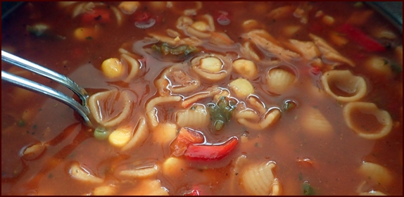 Rehydrated Crab Marinara Soup.