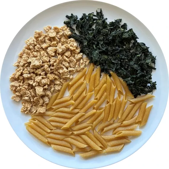 Dehydrated spinach chicken penne.
