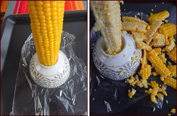How to cut corn off the cob.