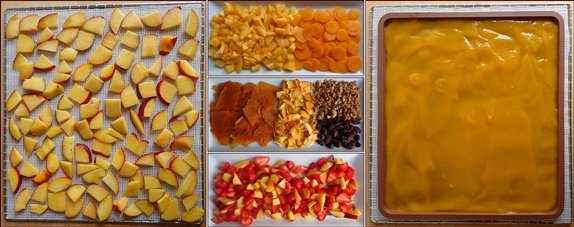 Dehydrating nectarines and nectarine fruit leather.