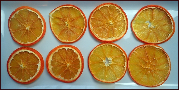 Dehydrated orange slices.