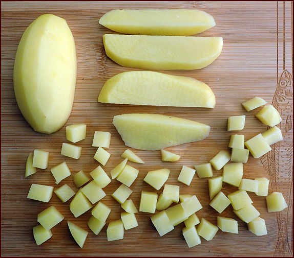 Dehydrating Potatoes Cubed
