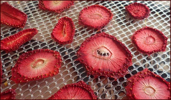 Dehydrated strawberries.