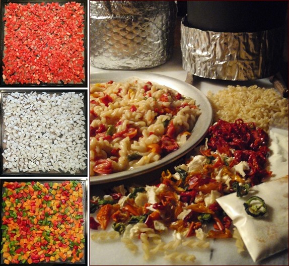 Dehydrating Raw Vegetables.