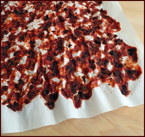 Dehydrating food on parchment paper.
