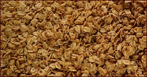 Homemade granola with maple syrup.