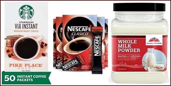 Instant Coffee & Milk Powder.
