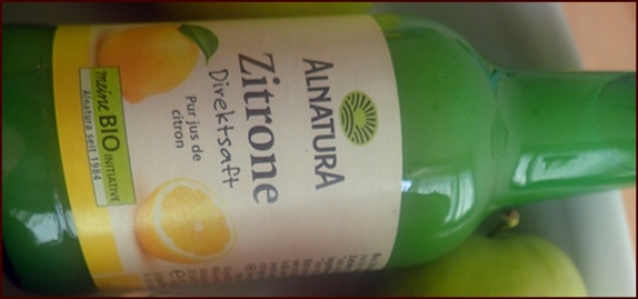 Bottled lemon juice.