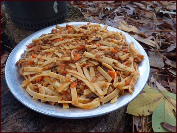 Lentil Bolognese & Fettuccine after rehydration. Lentil Bolognese & Fettuccine after rehydration.