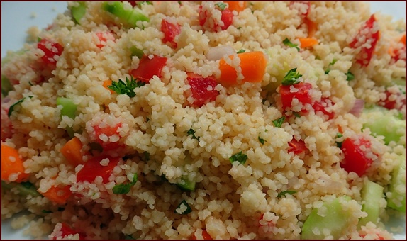No-cook backpacking recipes with couscous and vegetables. Couscous does not need to be precooked. It rehydrates well in cold water.