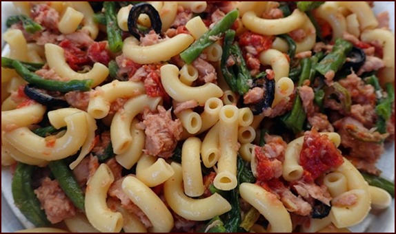 Tuna & Pasta San Marzano. No-cook backpacking meal rehydrated with cold water.