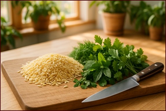 Orzo and Herbs.
